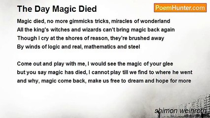 shimon weinroth - The Day Magic Died