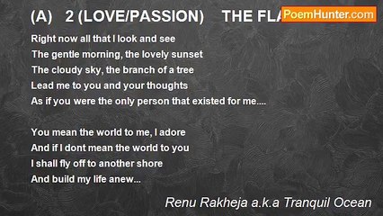 Renu Rakheja a.k.a Tranquil Ocean - (A)   2 (LOVE/PASSION)    THE FLAME