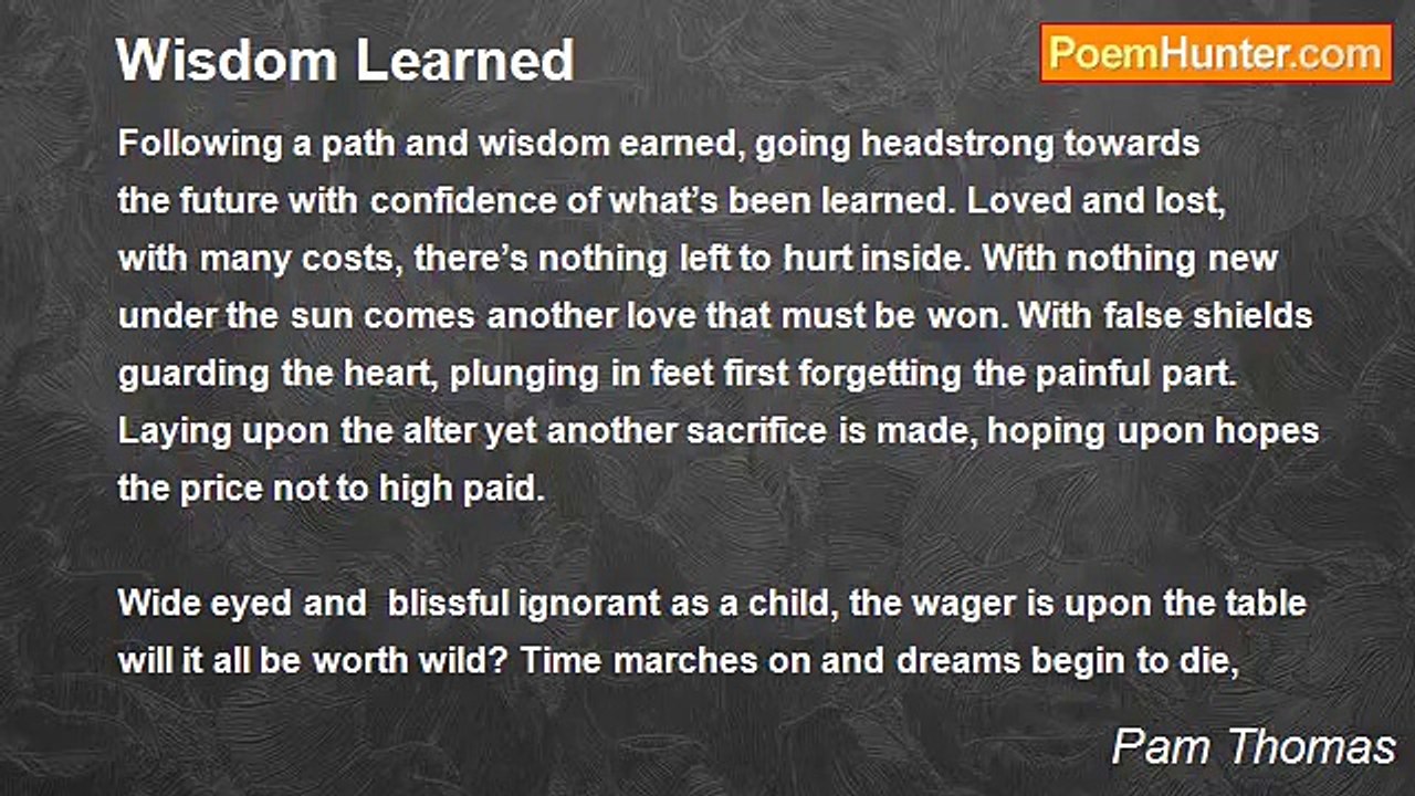 Pam Thomas - Wisdom Learned
