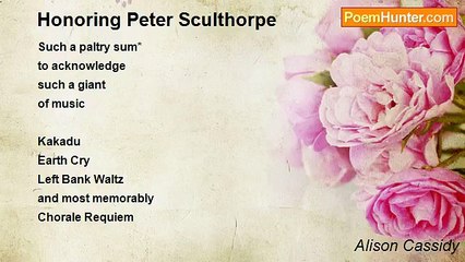 Alison Cassidy - Honoring Peter Sculthorpe