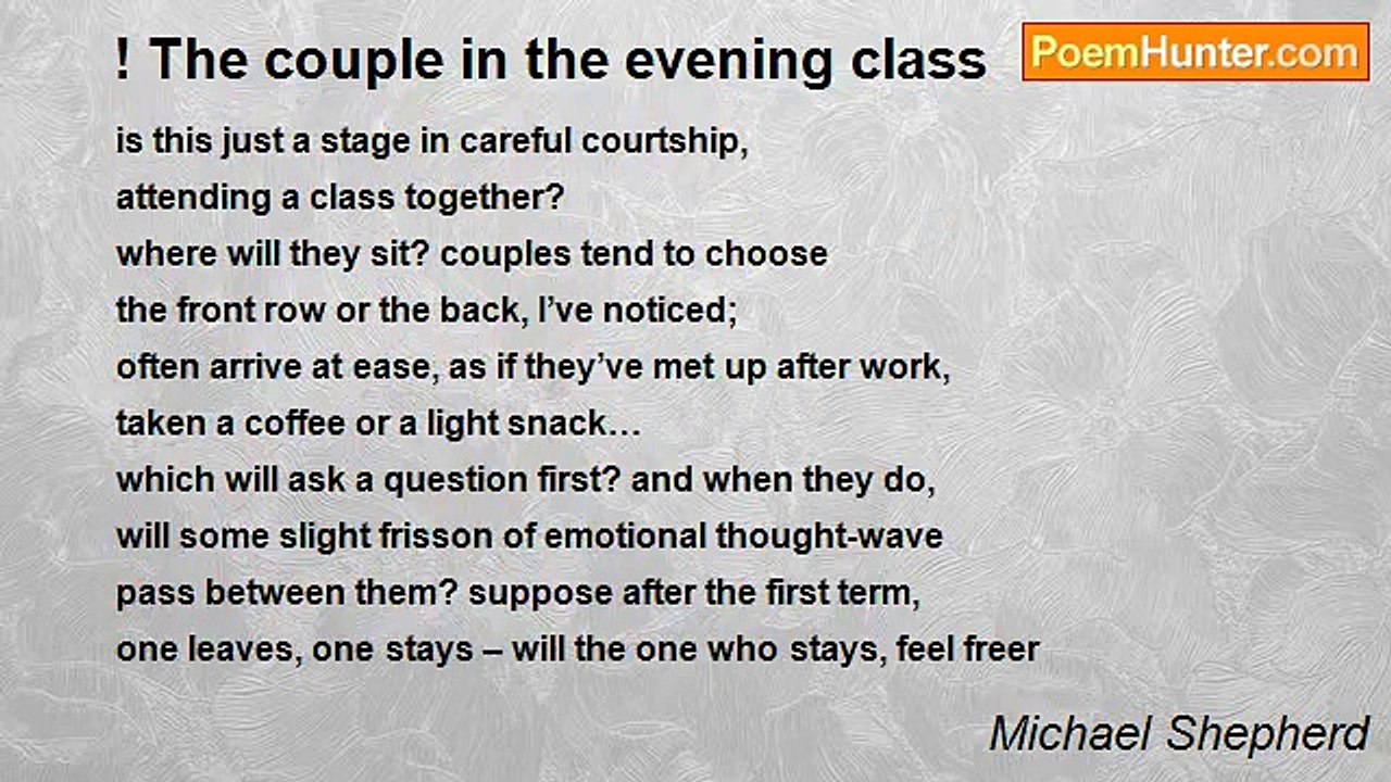Michael Shepherd - ! The couple in the evening class