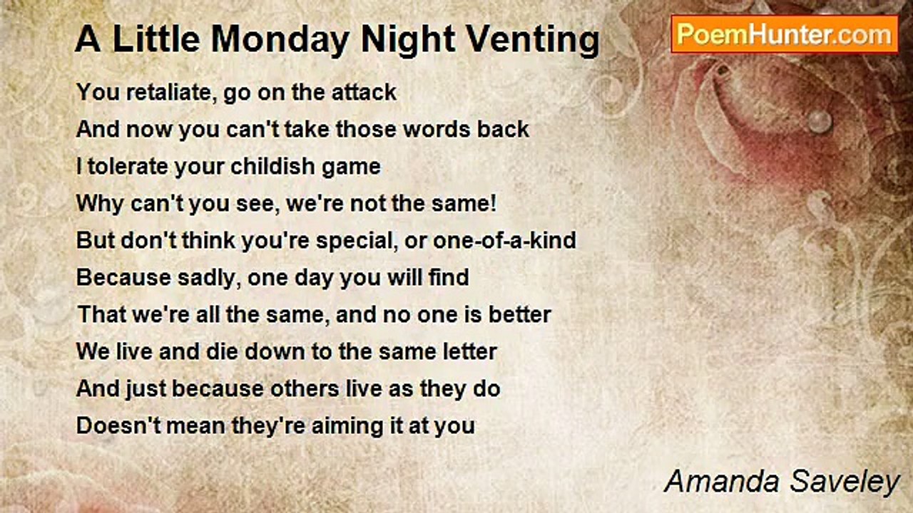 Amanda Saveley - A Little Monday Night Venting