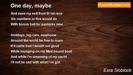 Esra Sloblock - One day, maybe