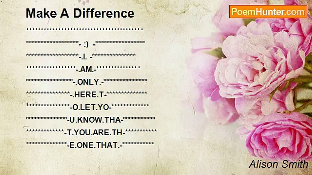 Alison Smith - Make A Difference