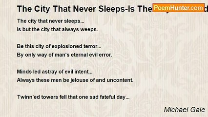 Michael Gale - The City That Never Sleeps-Is The City That Sadly Weeps.
