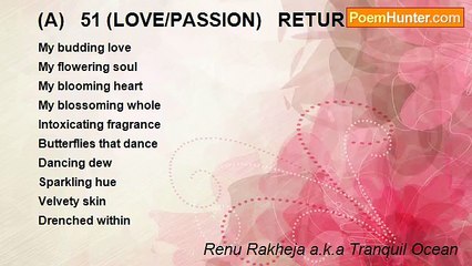 Renu Rakheja a.k.a Tranquil Ocean - (A)   51 (LOVE/PASSION)   RETURN GIFT
