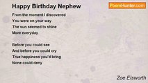 Zoe Elsworth - Happy Birthday Nephew