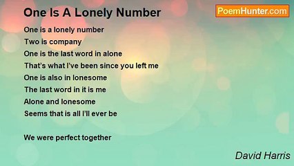 David Harris - One Is A Lonely Number