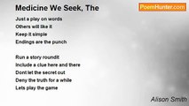Alison Smith - Medicine We Seek, The
