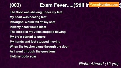Risha Ahmed (12 yrs) - (003)              Exam Fever.....(Still In Top 500 List) *