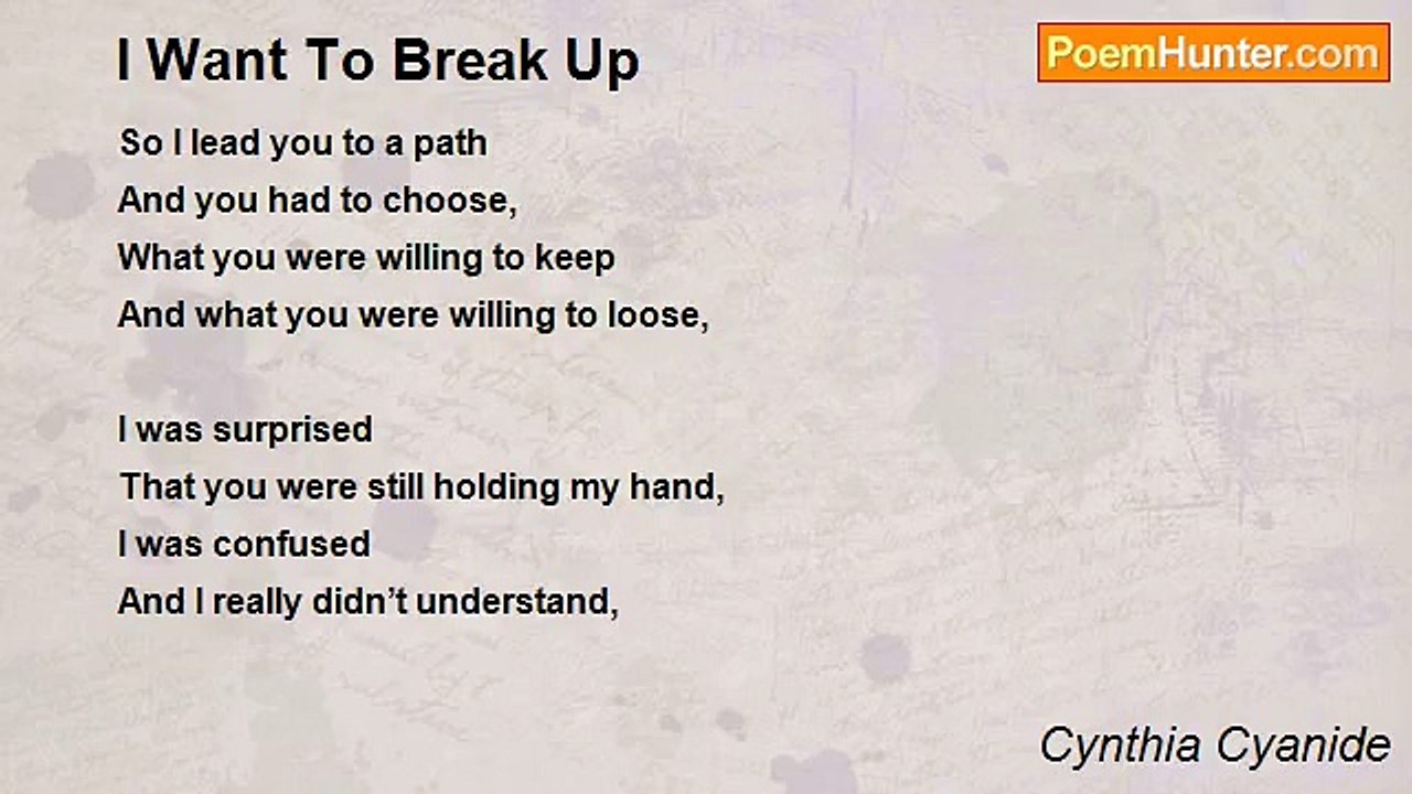 Cynthia Cyanide - I Want To Break Up