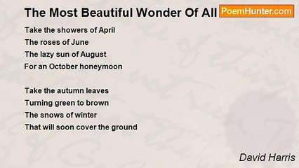 David Harris - The Most Beautiful Wonder Of All