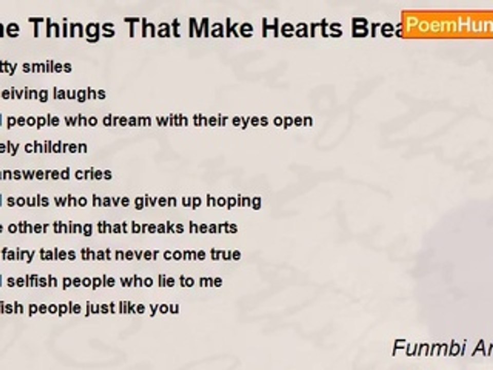 Funmbi Aransiola - The Things That Make Hearts Break