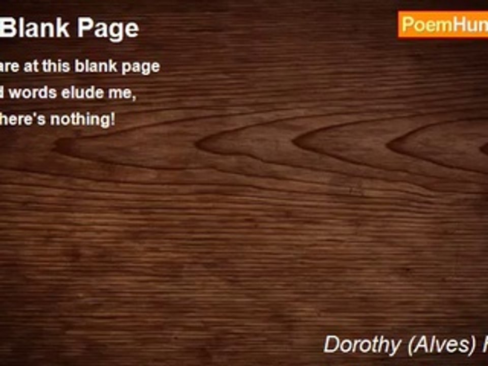 Dorothy (Alves) Holmes - A Blank Page