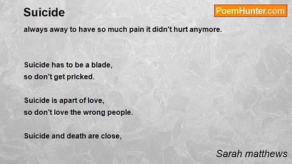 Sarah matthews - Suicide