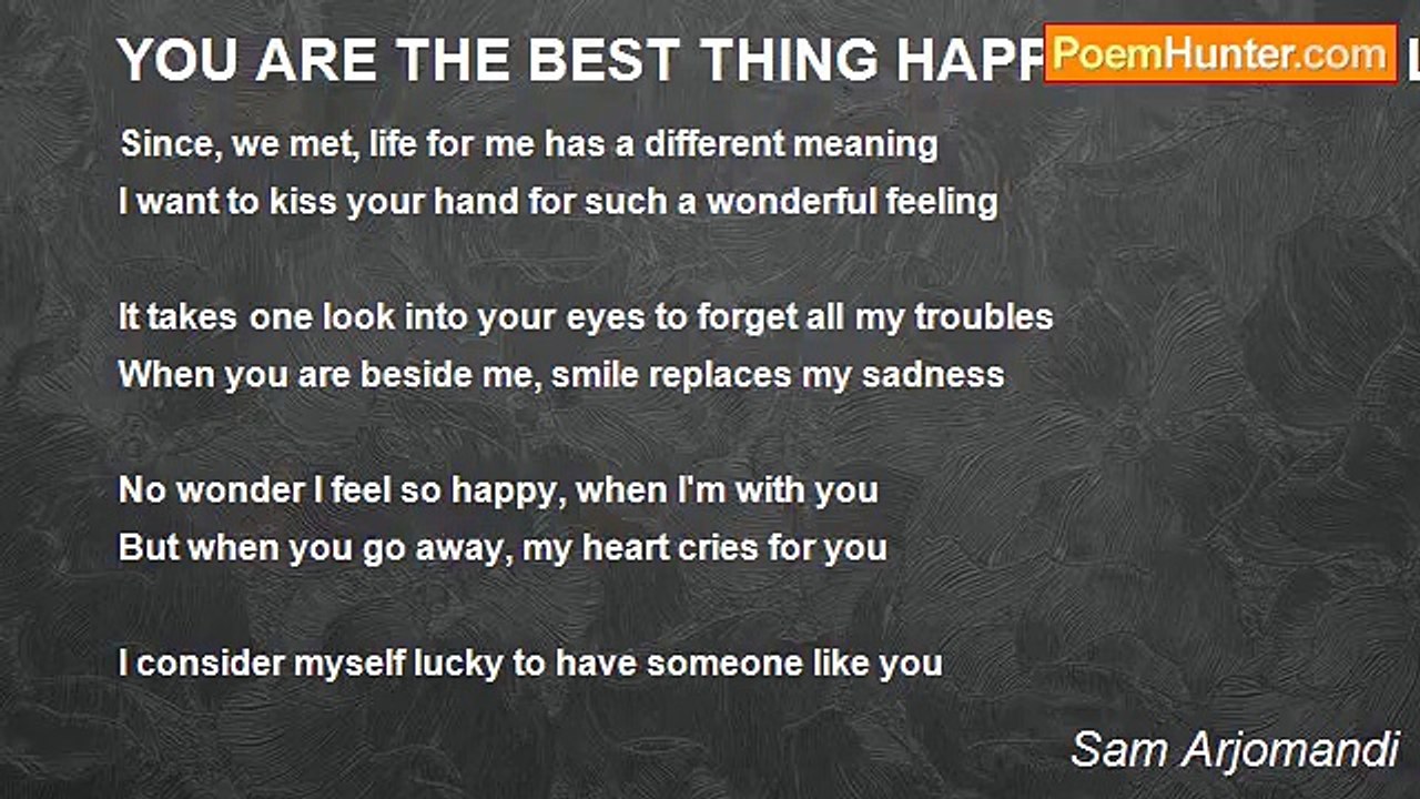 Sam Arjomandi - YOU ARE THE BEST THING HAPPENED IN MY LIFE