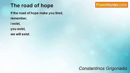 Constantinos Grigoriadis - The road of hope