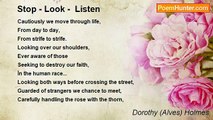 Dorothy (Alves) Holmes - Stop - Look -  Listen