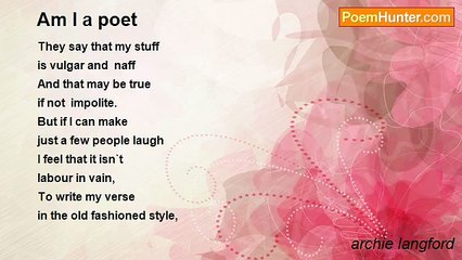 archie langford - Am I a poet