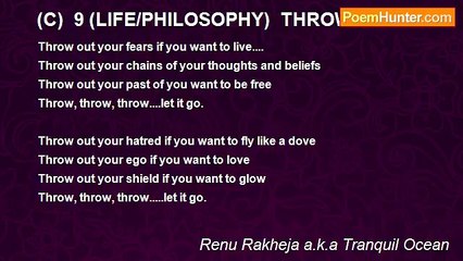 Renu Rakheja a.k.a Tranquil Ocean - (C)  9 (LIFE/PHILOSOPHY)  THROW