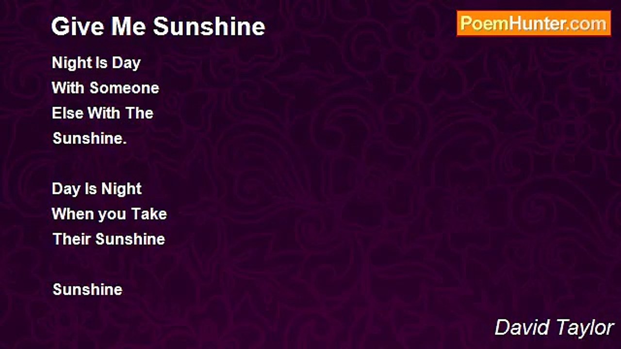 David Taylor - Give Me Sunshine