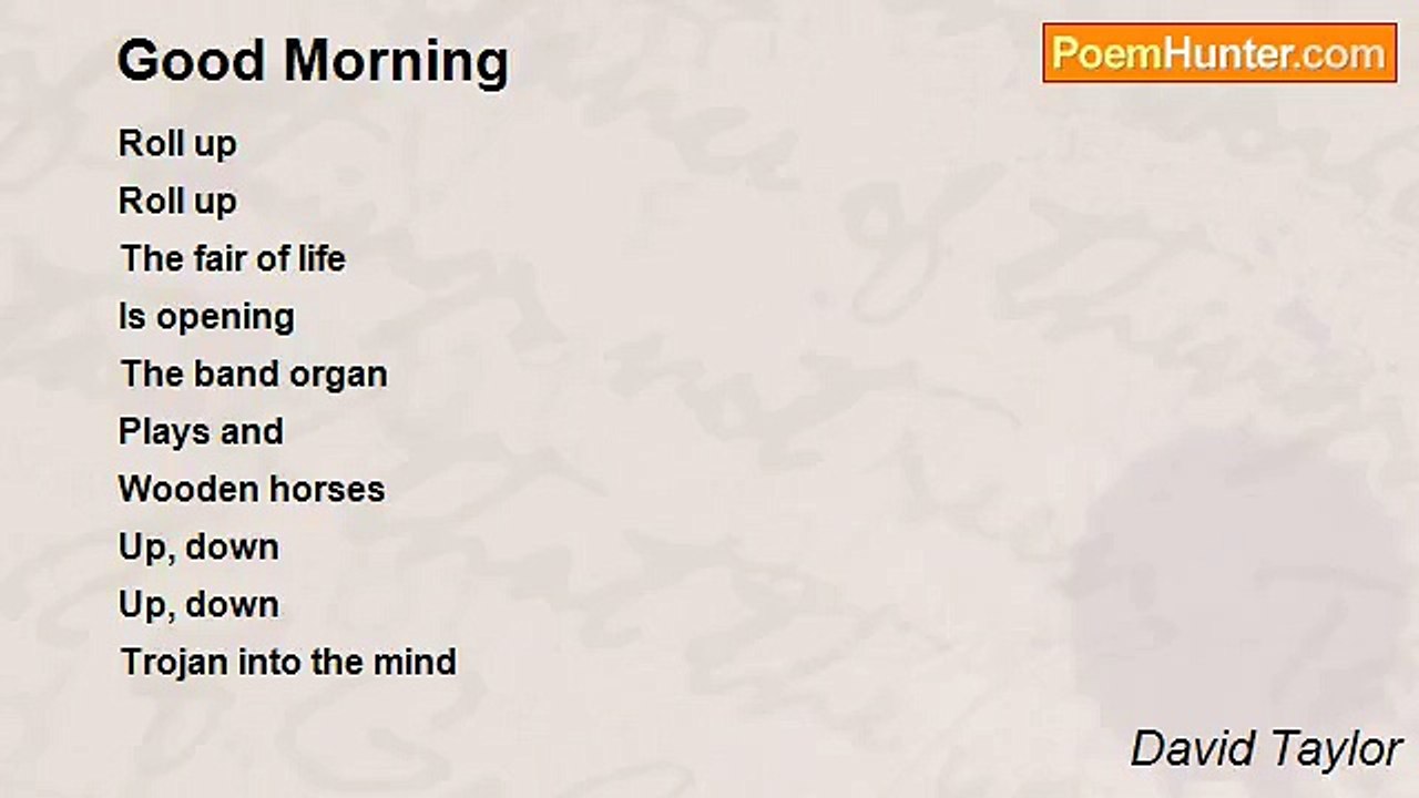 David Taylor - Good Morning