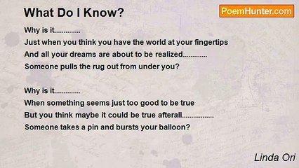 Linda Ori - What Do I Know?