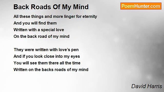 David Harris - Back Roads Of My Mind