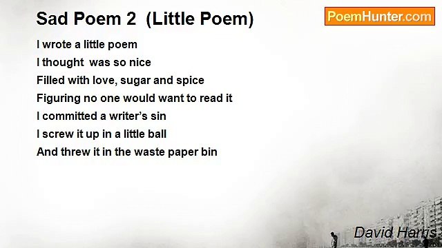 David Harris - Sad Poem 2 (Little Poem)