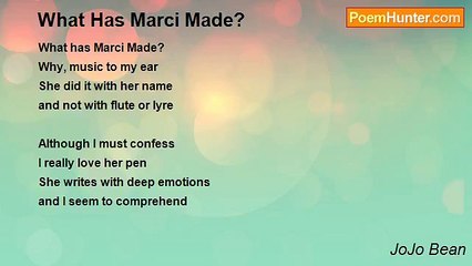 JoJo Bean - What Has Marci Made?