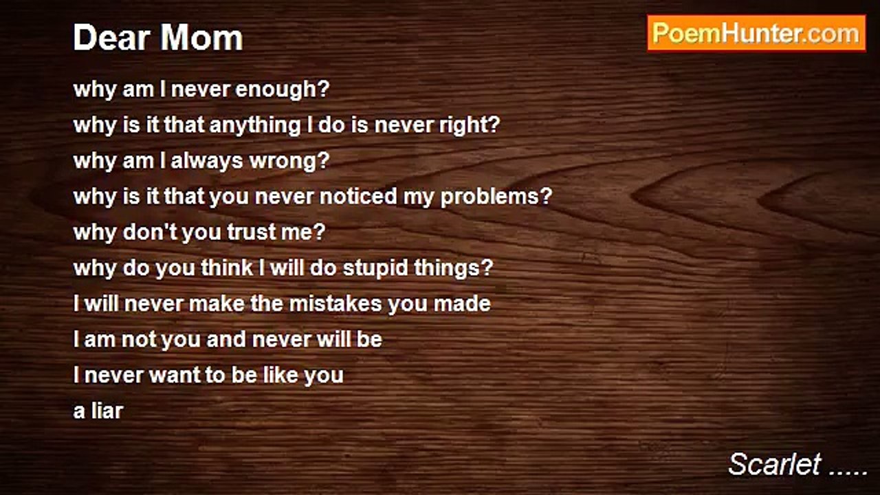 Scarlet ..... - Dear Mom