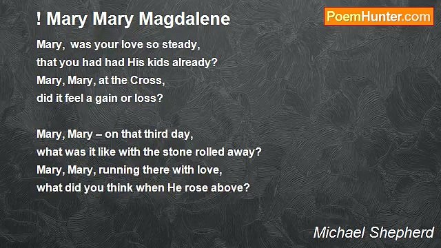 Michael Shepherd - ! Mary Mary Magdalene