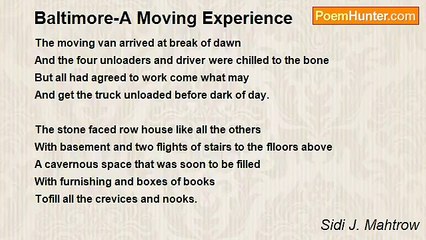 Sidi J. Mahtrow - Baltimore-A Moving Experience
