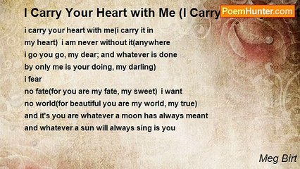 Meg Birt - I Carry Your Heart with Me (I Carry It in My Heart)