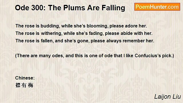 Laijon Liu - Ode 300: The Plums Are Falling