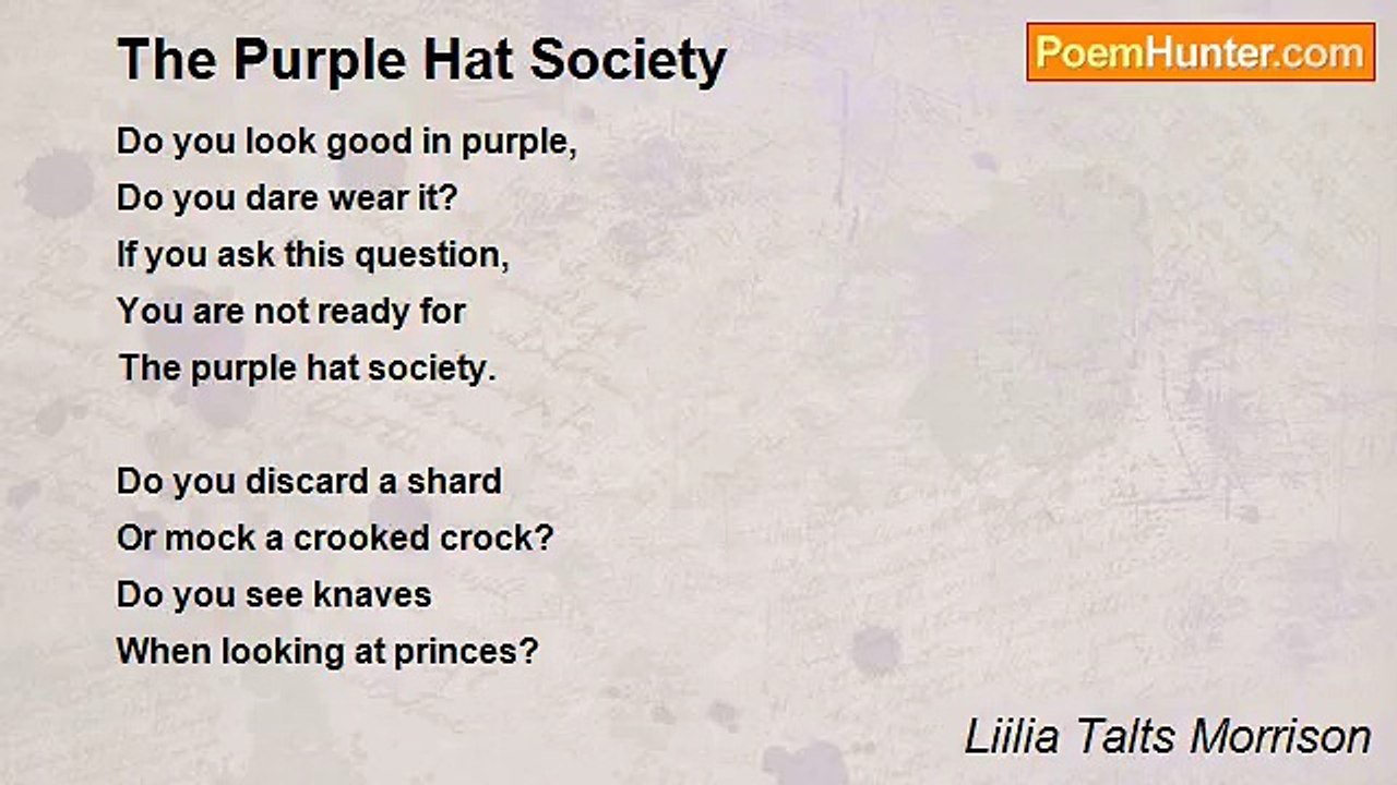 Liilia Talts Morrison - The Purple Hat Society
