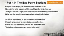 Alessandra Liverani - - Put It In The Bad Poem Section: : Humour