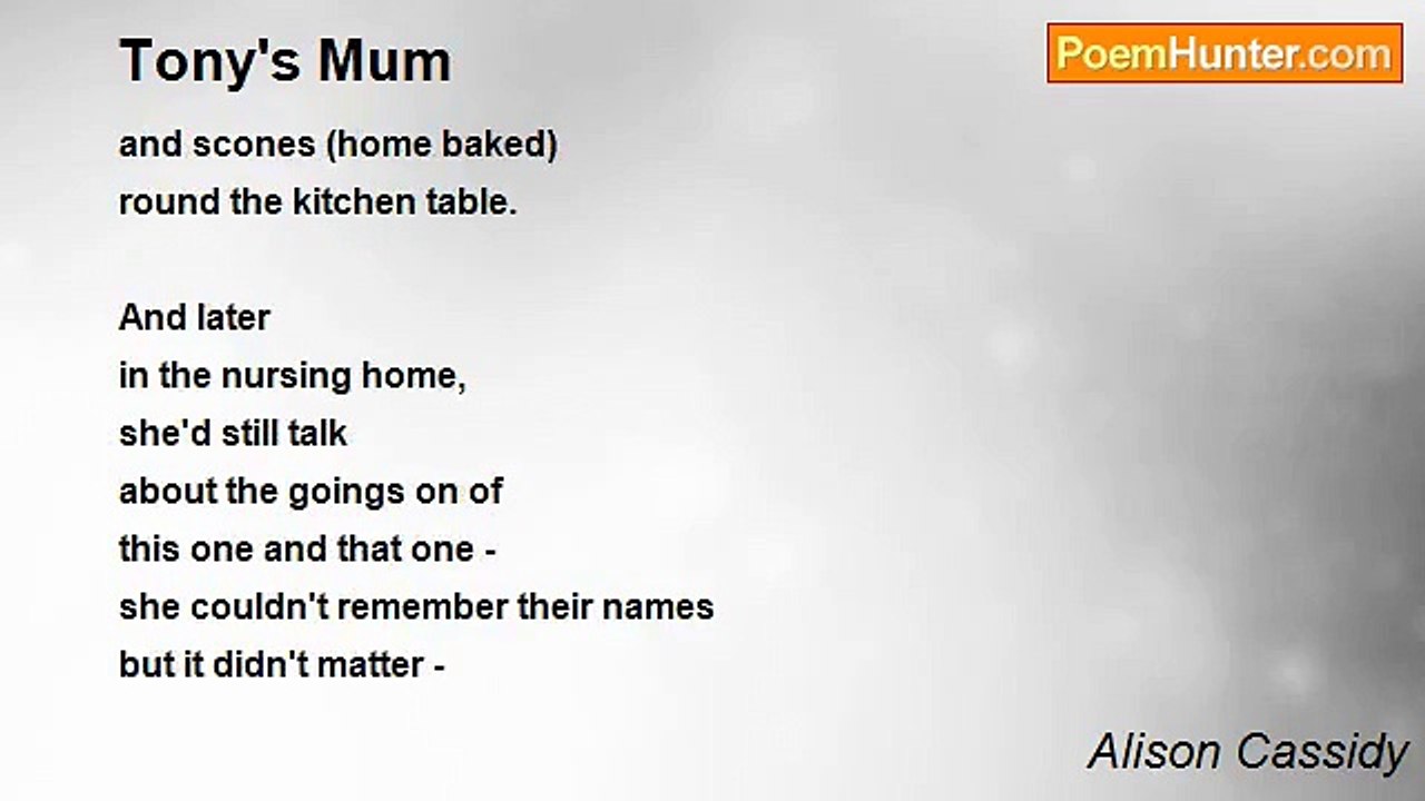 Alison Cassidy - Tony's Mum