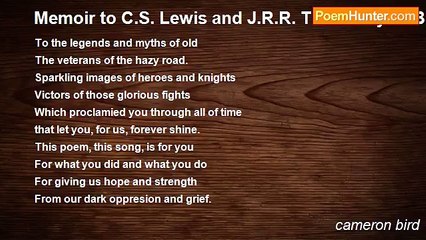 cameron bird - Memoir to C.S. Lewis and J.R.R. Tolkein by C. Bird