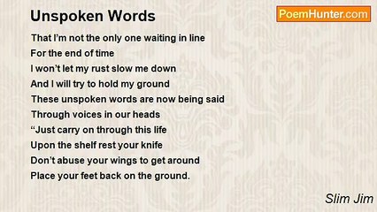 Slim Jim - Unspoken Words