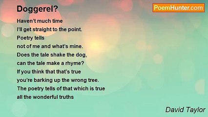 David Taylor - Doggerel?