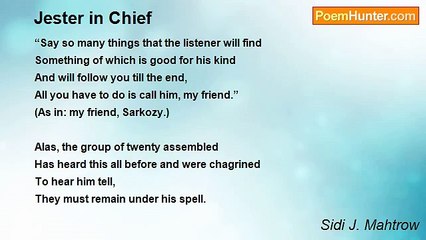 Sidi J. Mahtrow - Jester in Chief