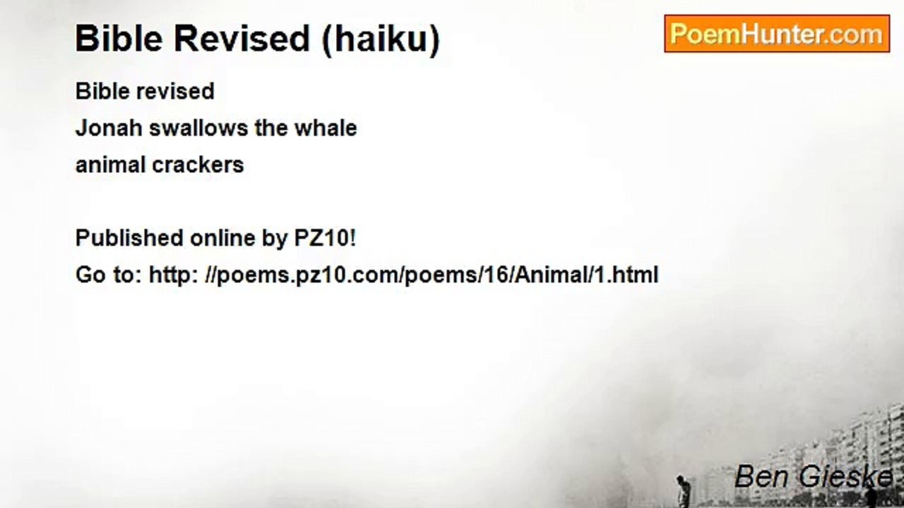Ben Gieske - Bible Revised (haiku)