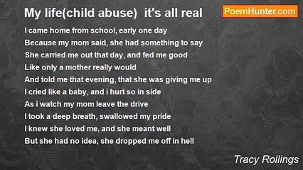 Tracy Rollings - My life(child abuse)  it's all real