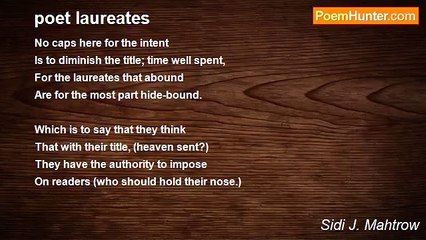 Sidi J. Mahtrow - poet laureates