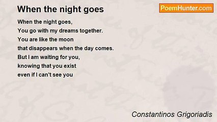 Constantinos Grigoriadis - When the night goes