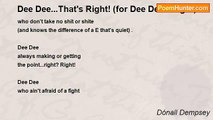 Dónall Dempsey - Dee Dee...That's Right! (for Dee Dee Wright)