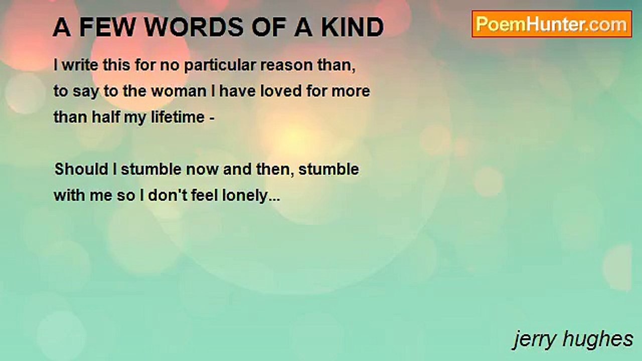 jerry hughes - A FEW WORDS OF A KIND