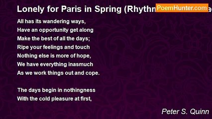 Peter S. Quinn - Lonely for Paris in Spring (Rhythmicon - 50 Lead Sheets with Poems)