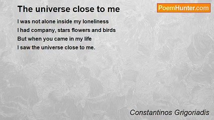 Constantinos Grigoriadis - The universe close to me
